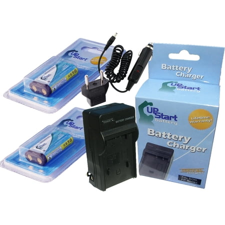 2x Pack - Kyocera Finecam L3v Battery + Charger with Car & EU Adapters - Replacement for Kyocera CR-V3 Digital Camera Battery and Charger (1300mAh, 3.3V, Lithium-Ion)