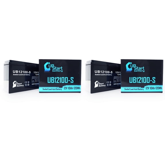 2x Pack - Lashout 24 Volt 400 Watt Battery Replacement - UB12100-S Universal Sealed Lead Acid Battery (12V, 10Ah, 10000mAh, F2 Terminal, AGM, SLA)