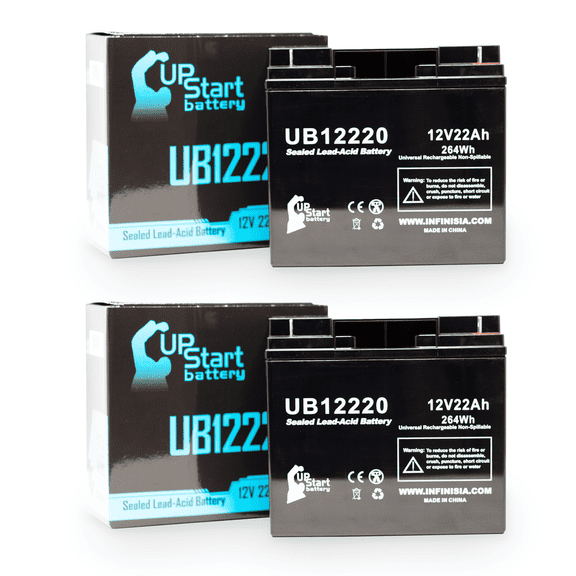 2x Pack - Merits Merits P320 Battery Replacement - UB12220 Universal Sealed Lead Acid Battery (12V, 22Ah, 22000mAh, T4 Terminal, AGM, SLA)