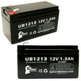 thumbnail image 1 of 2x Pack - Powersonic PS-1212 Battery Replacement - UB1213 Universal Sealed Lead Acid Battery (12V, 1.3Ah, 1300mAh, F1 Terminal, AGM, SLA) - Includes 4 F1 to F2 Terminal Adapters, 1 of 4
