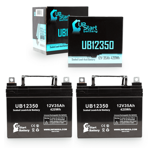 2x Pack - Ranger All Seasons Rascal Scooter. Battery Replacement - UB12350 Universal Sealed Lead Acid Battery (12V, 35Ah, 35000mAh, L1 Terminal, AGM, SLA)