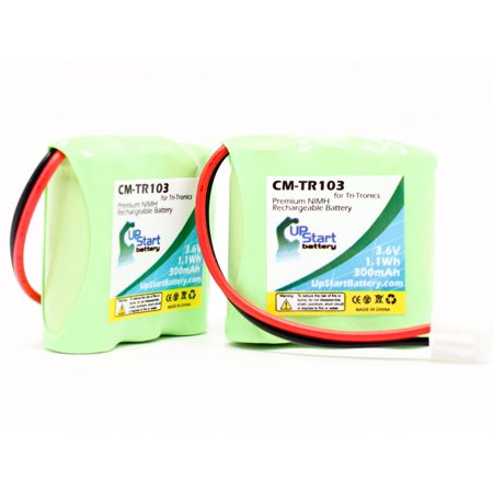 2x Pack - Tri-Tronics 1038100-D Battery - Replacement for Tri-Tronics CM-TR103 Dog Training Collar Battery (300mAh, 3.6V, NI-MH)