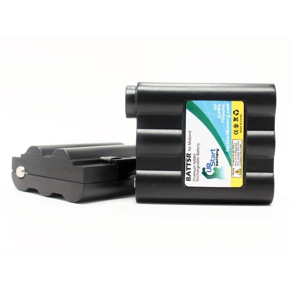 2x Pack - UpStart Battery Midland BATT-5R Battery - Replacement for Midland BATT-5R Two-Way Radio Battery (700mAh, 6V, NI-MH)