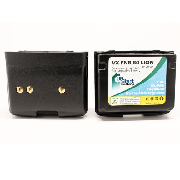 2x Pack - UpStart Battery Vertex FNB-80 Battery - Replacement for Vertex FNB-80 Two-Way Radio Battery (1400mAh, 7.4V, Lithium-Ion)