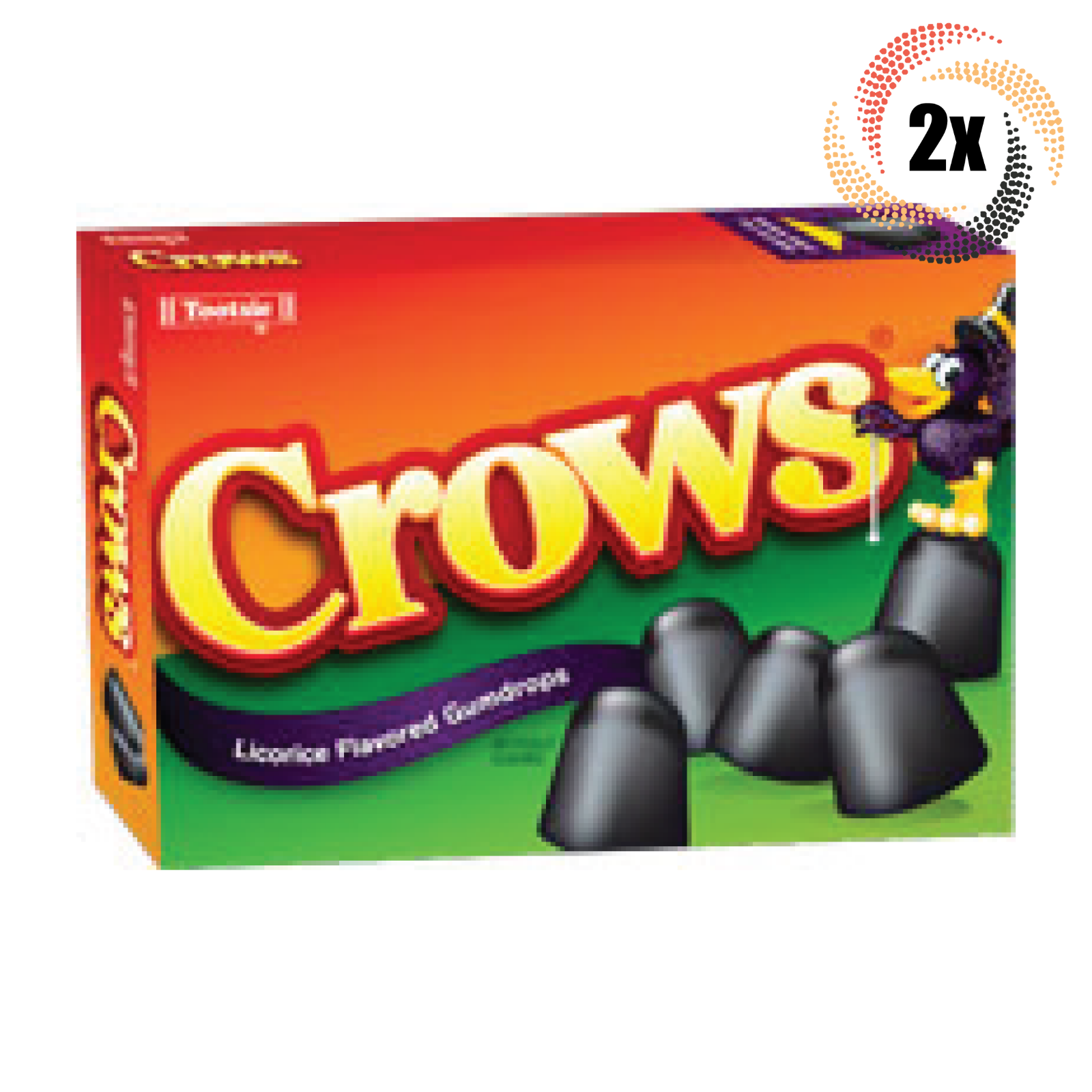 2x Packs Tootsie Crows Licorice Flavored Black Gumdrops Theator Box 6