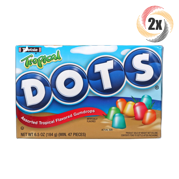 2x Packs Tootsie Dots Assorted Tropical Flavored Gumdrops Theater Candy 6.5oz
