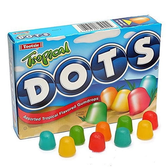 2x Packs Tootsie Dots Assorted Tropical Flavored Gumdrops Theater Candy 6.5oz