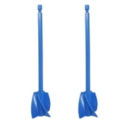 2x Paint/Epoxy Mixing Paddles Blue Drill Attachment 3/8 Chuck Plastic Stir Rod