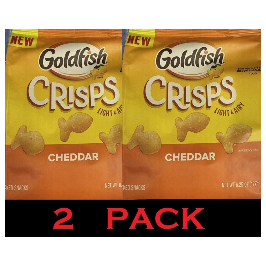 2x Pepperidge Farm Goldfish Light & Airy Baked Crisps Cheddar 6.25 oz