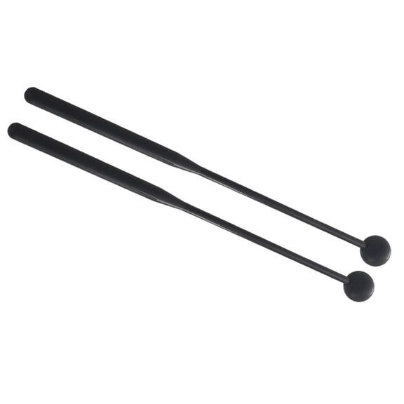 2x Percussion Xylophone Mallets Drum Mallet, Multifunctional Musical Drumstick, 12'' Rubber Mallet Percussion for Meditation black