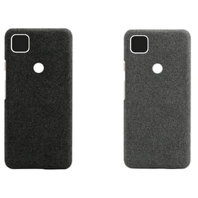 2x Phone Shell Cloth Pattern Leather Case Google Pixel Anti Drop Protective Cover for Google Pixel 4A(Gray&Black)