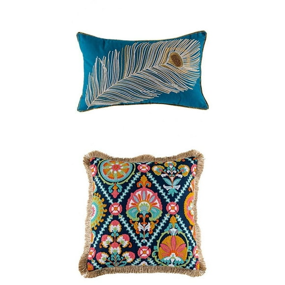 2x Pillow Case Cotton Boho Throw Cushion Cover Pillowcase