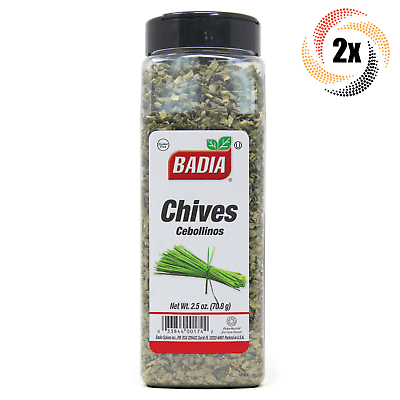 2x Pints Badia Chives Seasoning | 2.5oz | Gluten Free! | No MSG! | Cebollinos