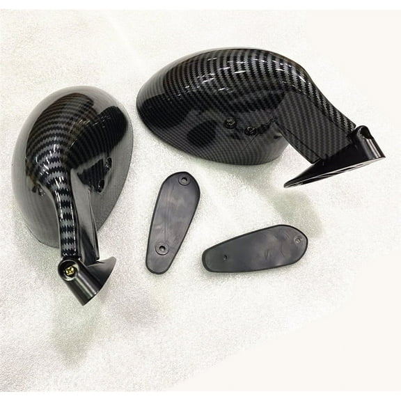 2x Plane Mirror Side View Car Mirrors Left+Right For Racing F1 Carbon Fiber Look