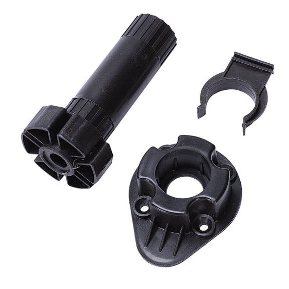 2x Plastic Adjustable Height Cupboard Plinth Foot Leg Pair Black
