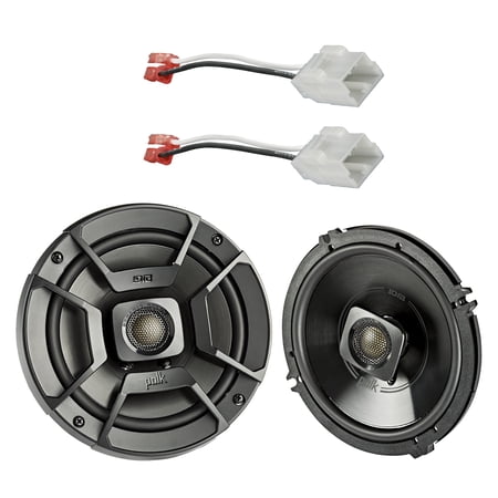 2x Polk Audio 6.5" 300W 2 Way Car/Marine ATV Stereo Coaxial Speakers, 2x Metra 72-6514 Speaker Harness for Select Chrysler/Dodge Vehicles