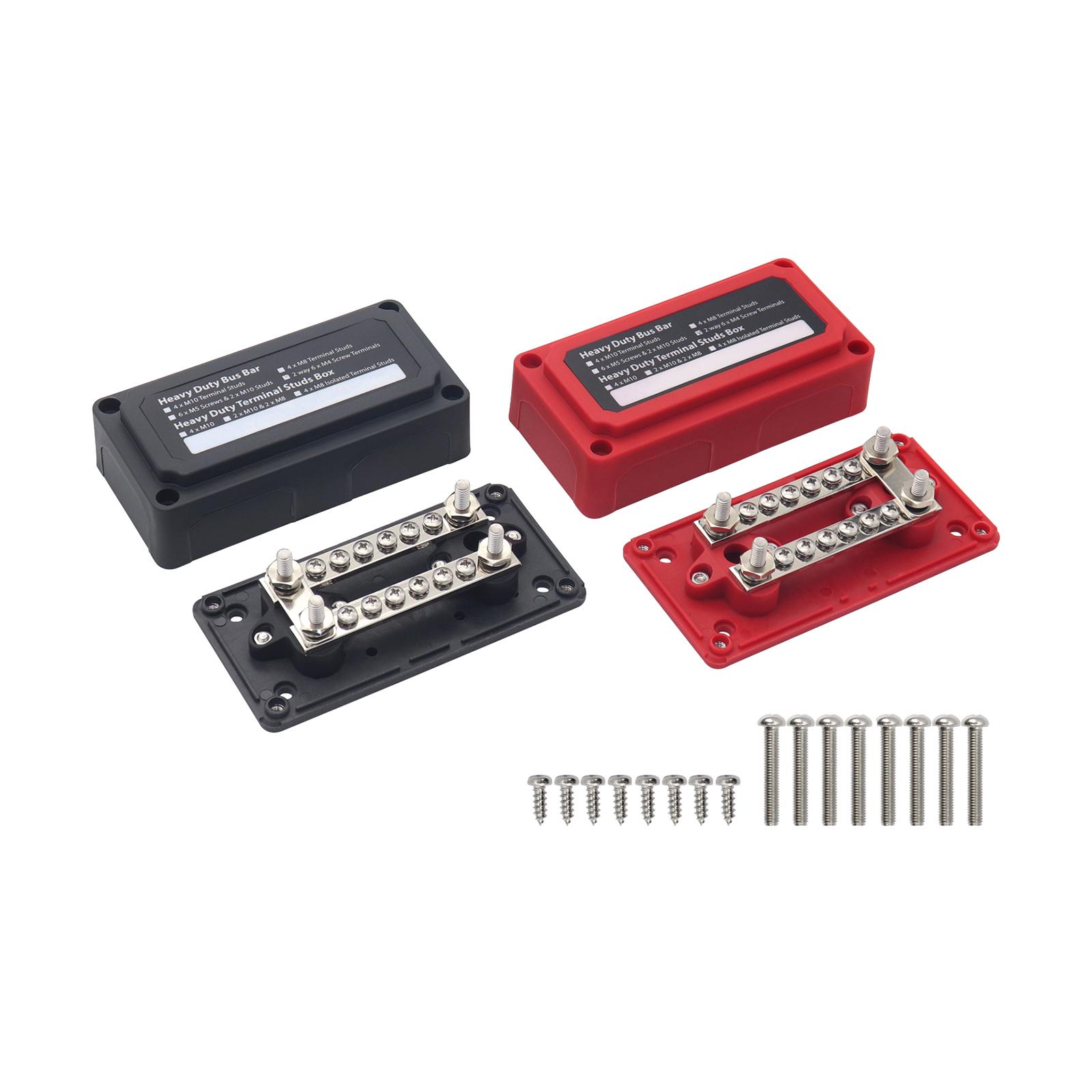 2x Power Distribution Block Junction Block Heavy Duty 300 Amp Rating Bus Bar Terminal Block for Truck Boat Car RV Marine Style C