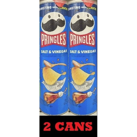 2x Pringles SALT & VINEGAR Flavored Potato Chips Crisps 5.5 oz FREE SHP - 2 CANS