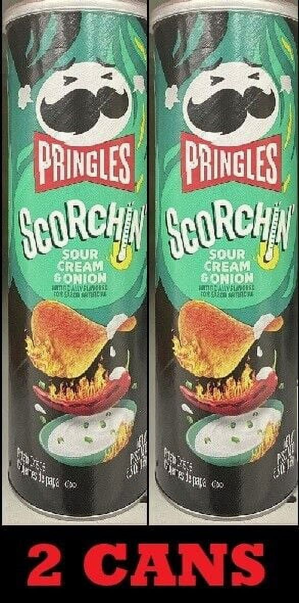 2x Pringles SCORCHIN SOUR CREAM & ONION Flavor Potato Chips Crisps 5.5 oz 2 CANS