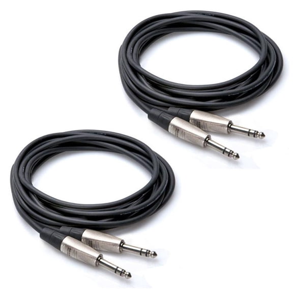 Hosa Technology 2x Pro Balanced 1/4" TRS Male to 1/4" TRS Male Interconnect Audio Cable 5'