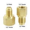 2X R12 To R134A R134A To R12 Adapter 1/4 Female Flare 1/2 Acme Male