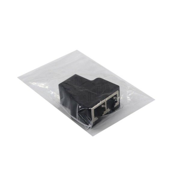 2x RJ45 Splitter Adapter, 2 Ways Dual Female Port CAT5/6 LAN Ethernet Cable High Performance