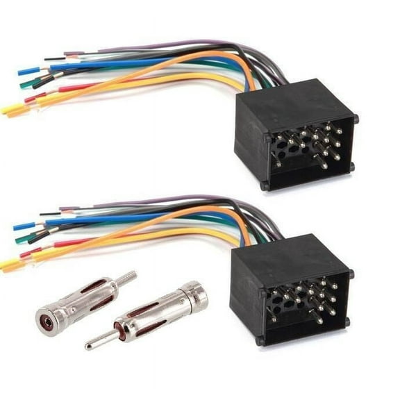 2x Radio Install Harness + 2x Antenna For 1990-2002 BMW 325i E36 E46 E392x Radio Install Harness + 2x Antenna For 1990-2002 BMW 325i E36 E46 E39