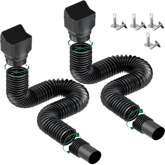 2xRain Gutter Downspout Extensions (Fit 4" x 3" downspouts)