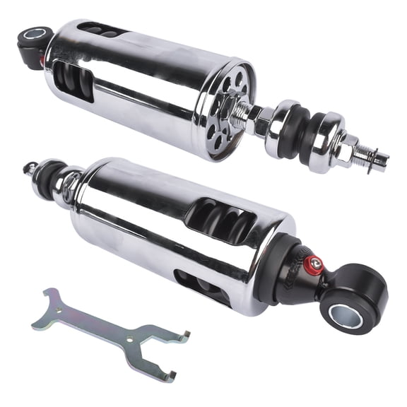 2x Rear Suspension Shocks Adjustable Chrome for Harley Softail Fatboy 2000-2017