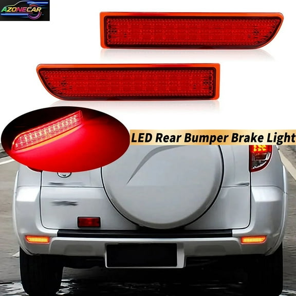 2x Red Lens 39-SMD LED Rear Bumper Reflector Tail Brake Lights For 2008-2014 Scion xD/2006-2012 Toyota RAV4 OEM# TO2831102, 8191013022 81910-13022, 81920-13022