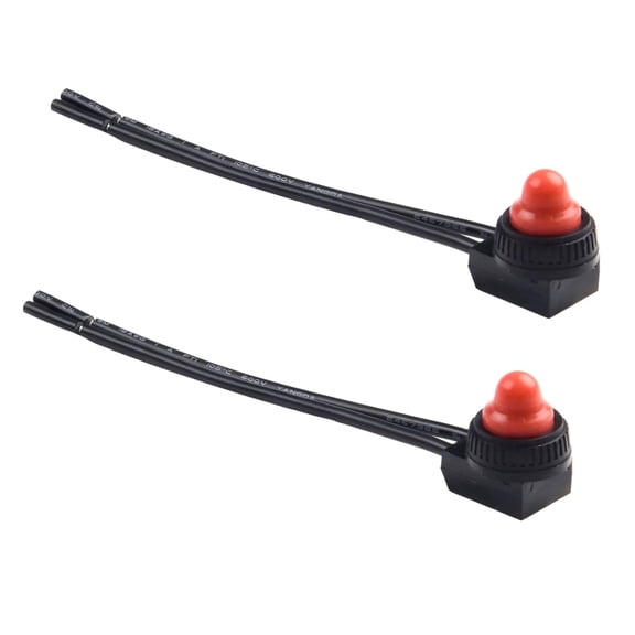 2x Red Push Button Switch Waterproof on/off Car/Truck Wires DC 12V Automotive