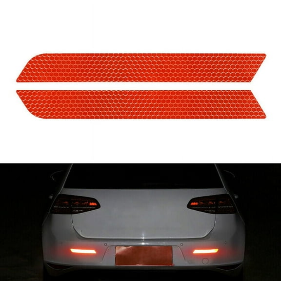 2x Red Reflective Safety Warning Strip Car Door Bumper Reflector Stickers Decal