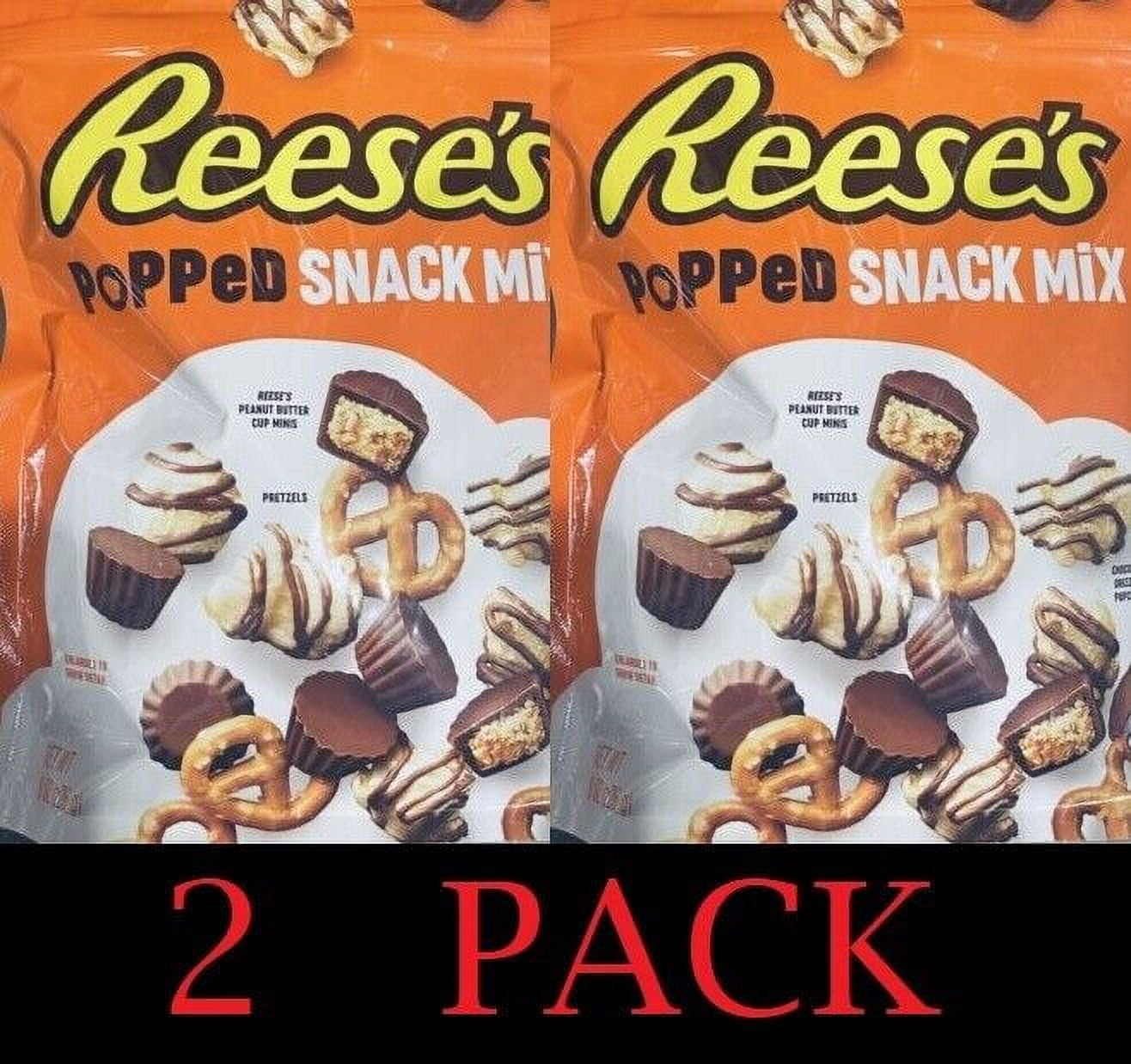 2x Reese's Popped Snack Mix Peanut Butter Cups Pretzels Popcorn 8 Oz - 2 PACK