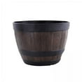 thumbnail image 1 of 2x Resin Bucket Barrel Planters - Rustic Flower Planters Pots Boxes Container, 1 of 8