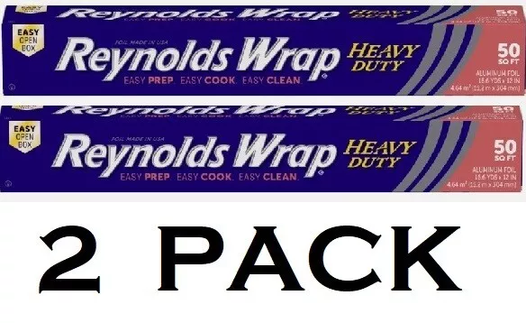 2x Reynolds Wrap Aluminum Foil Heavy Duty Roll 50 Square Feet - NEW - 2 PACK