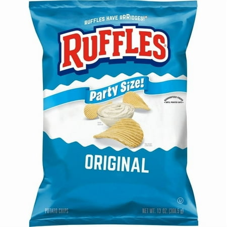 Ruffles Original Flavor Potato Snack Chips,Party Size, 13 Ounce Bag (Pack of 2)