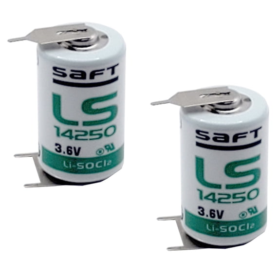 2x SAFT LS14250_3PIN Battery 1/2AA 3.6V Primary Lithium Cell