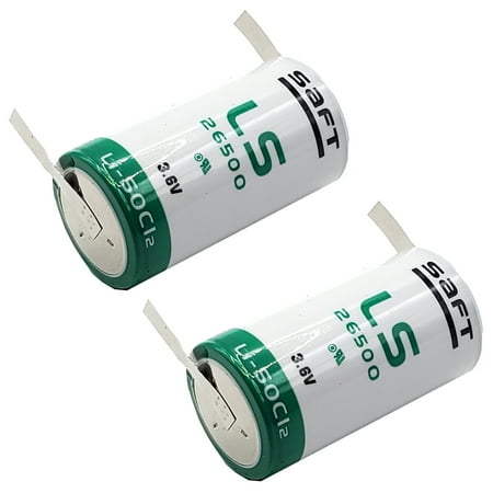 2x SAFT LS26500_TAB Size C 3.6V 7700mAh Primary Lithium Cell
