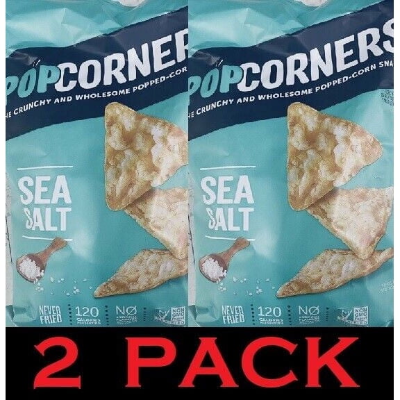 2x SEA SALT Popped Corn Crisps Snacks 7 oz Bag - 2 PACK