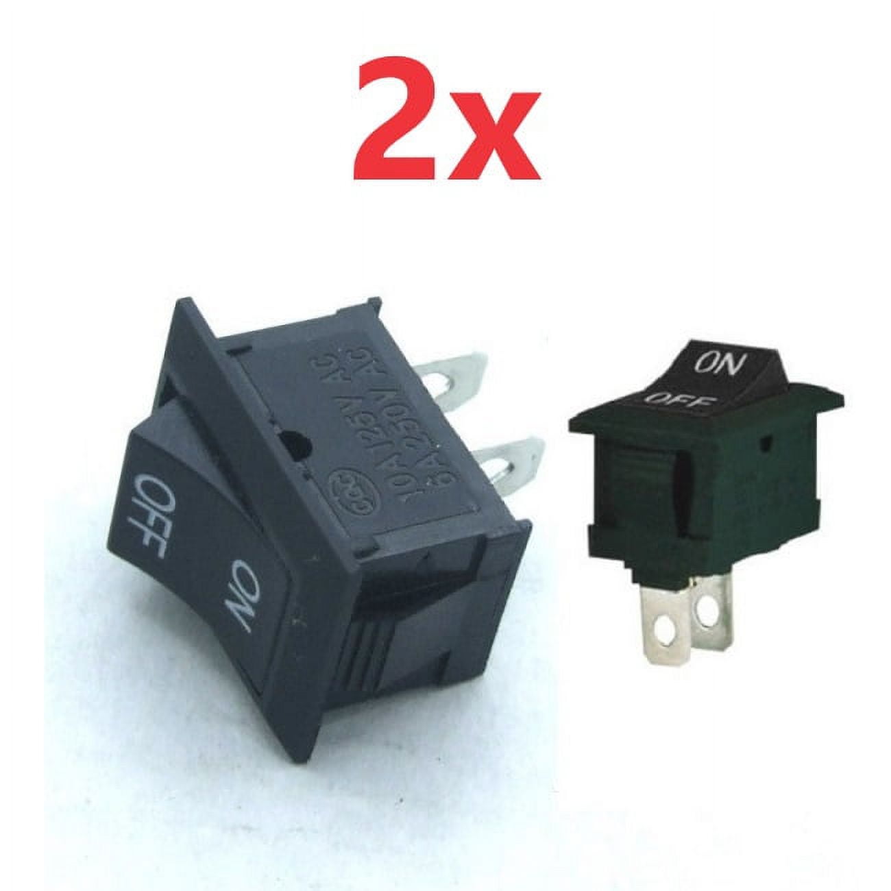 2x SPST ON/OFF Square Rocker Switch Mini Small 12V Automotive/Car/Boat ...