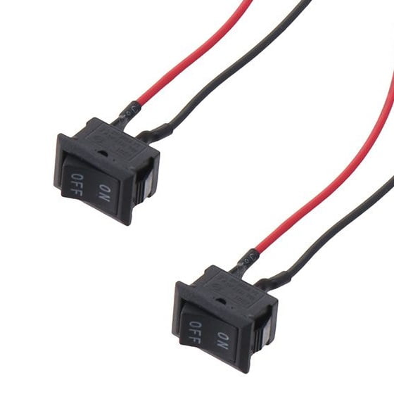 2x Rectangular Rocker Switch On/Off Labeled Wired Car/Boat 12V DC AC ...