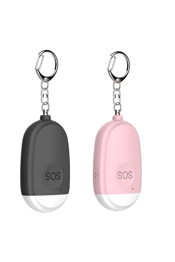2x Safe Sound Personal Alarm 130dB Keychain, Safety Personal Alarms Siren -USB Rechargeable Emergency Devices LED Light