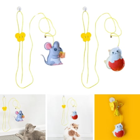 2x Self Play Cat Retractable Interactive Toys Cat Supplies for