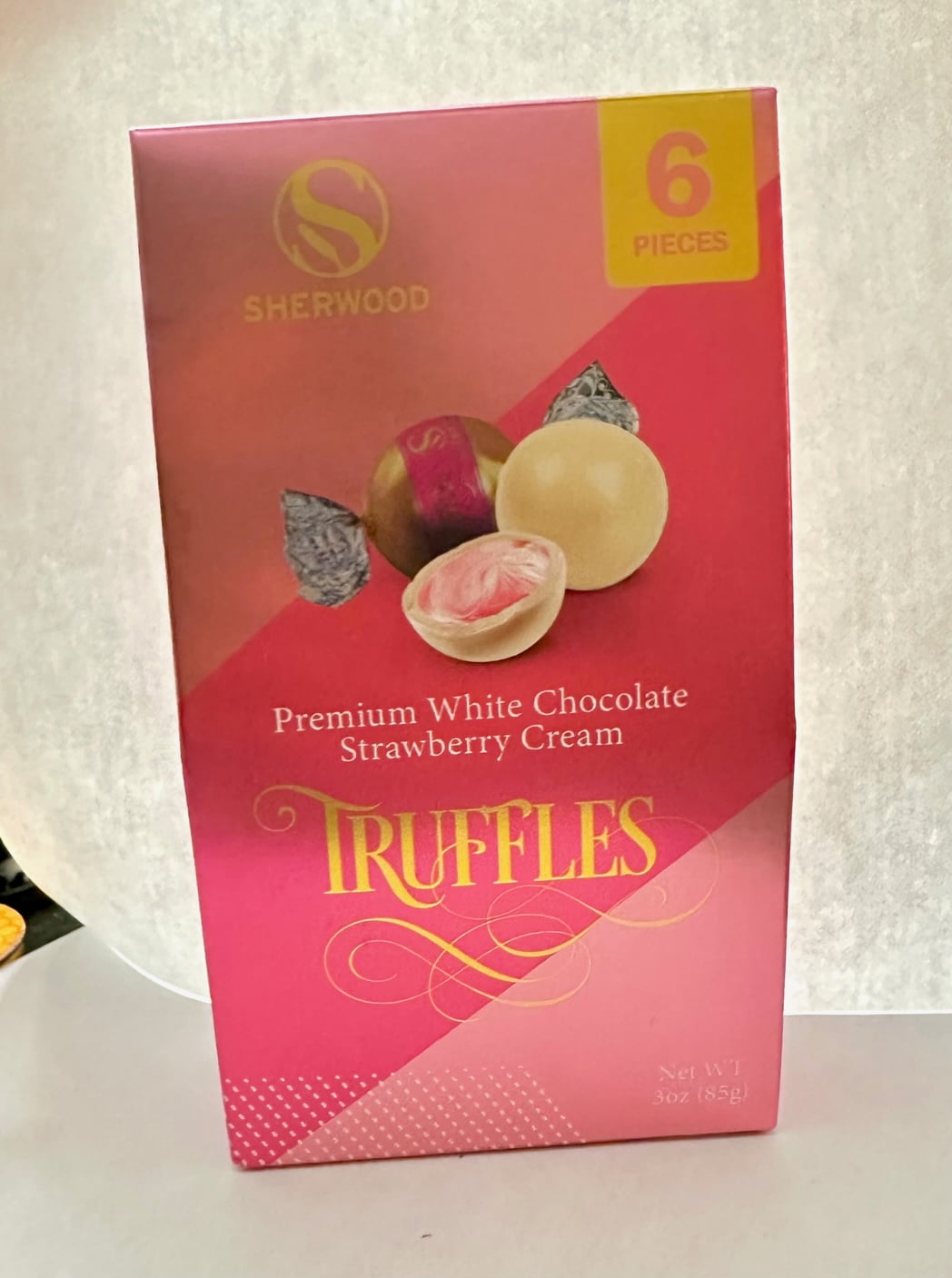 2x Sherwood Premium White Chocolate Strawberry Cream Truffles 6ct. Bag