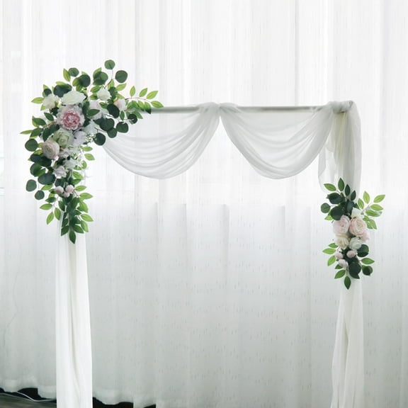 2x Silk Wedding Arch Rose Flowers Wedding Arch Flowers, Swag Garland Decorative Floral Arrangement for Table Welcome Sign Ceremony Backdrop