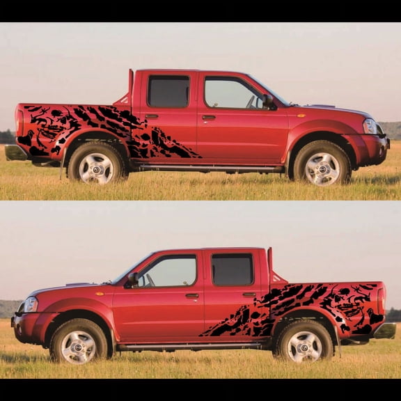 2x Skull decal Vinyl Sticker For Pickup Dodge 4x4 Off Road GMC Black Waterproof