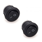 2x Circle Rocker Switch Black on/off SPST Circular DC 12V 5A Round Car/Boat/RV