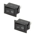 2x 12V Mini Black Square Rocker Power Button, ON/OFF Electrical Switch ...
