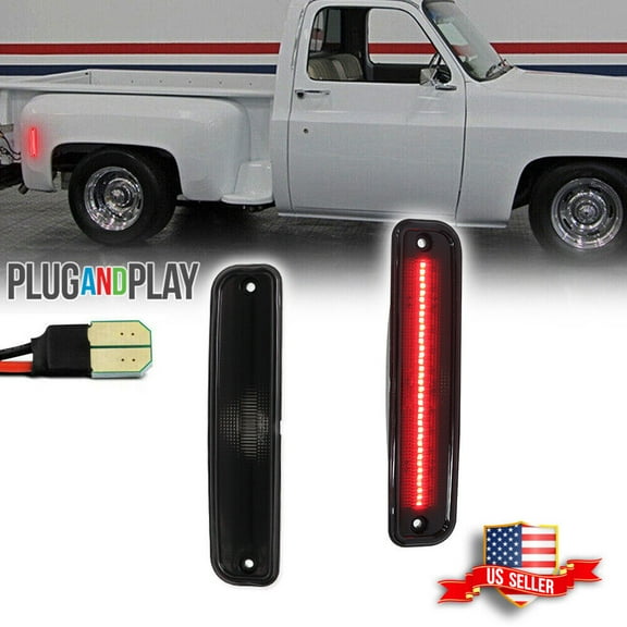 2x Smoke Red LED Side Marker Lights 73-80 GMC Chevy Pickup Blazer Suburban Jimmy