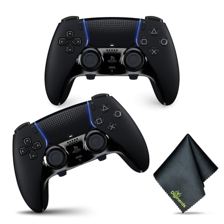 2x Sony PS5 DualSense Edge Wireless Controller - BLACK + Microfiber Cleaning Cloth
